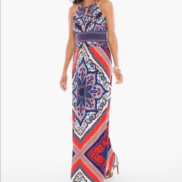 scarf print maxi dress